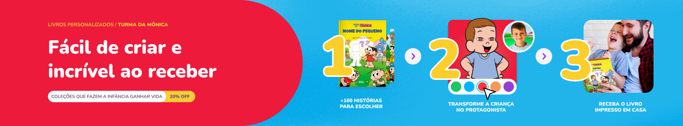 Livros personalizados da Turma da Mônica