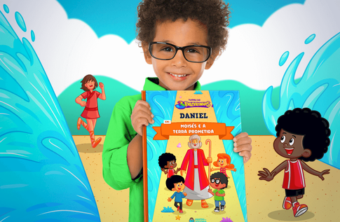 Foto de uma criança com sua Coleção Fé e Confiança